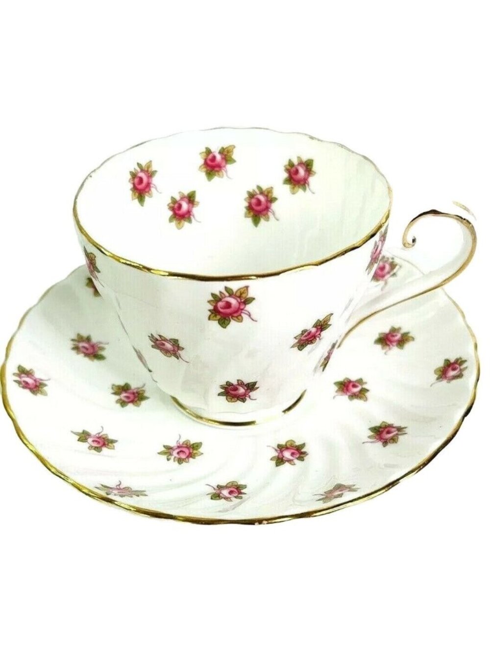 Aynsley Hathaway Teacup and Saucer Rosedale 1960's English Fine Bone China